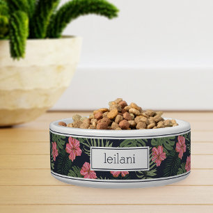 Tigela Prato de Hibiscus Tropical Rosa Personalizado