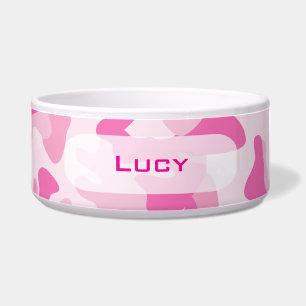 Tigela Prato personalizado do cão da camuflagem