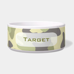 Tigela Prato personalizado do cão da camuflagem