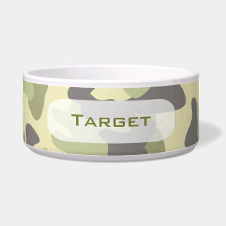 Tigela Prato personalizado | do cão da camuflagem
