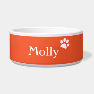 Tigela Prato personalizado do cão da laranja
