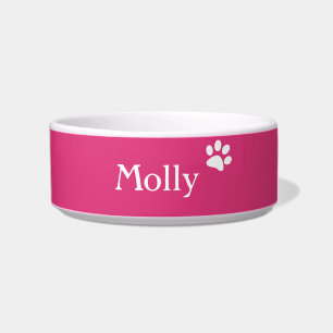 Tigela Prato personalizado do gato do rosa