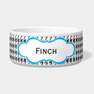 Tigela Prato personalizado preto e azul do cão de