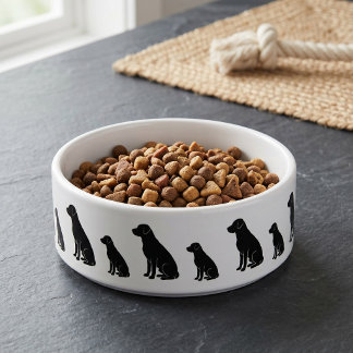 Tigela Presentes de Cachorro Labrador Preto Silhueta