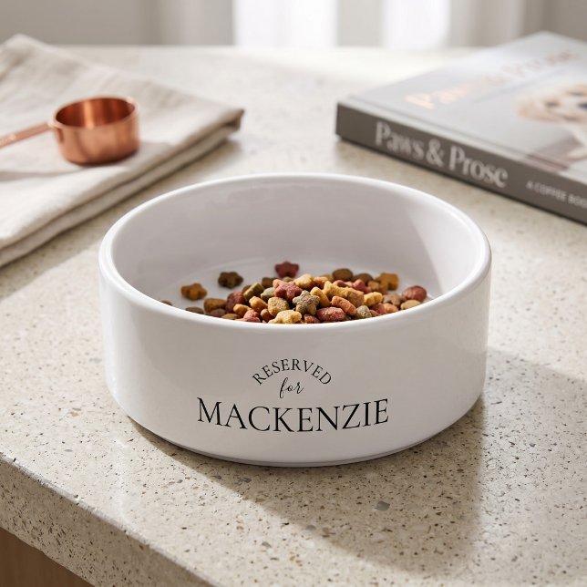 Tigela Presentes Personalizados de Cachorro e Gato com No (Personalized Name Dog and Cat Gifts Bowl by Ricaso - add your pampered pets name to reserved for)