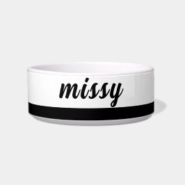 Tigela preta e branca para animais de estimação em