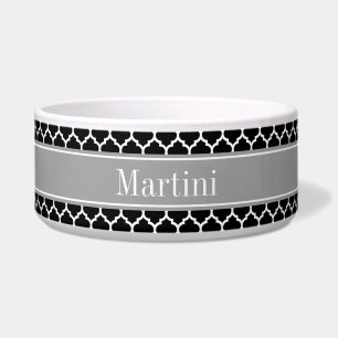 Tigela Preto Branco Marroquino #5 Cinza Escuro Nome Monog