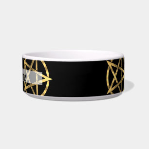 Tigela Preto e pentagram do ouro