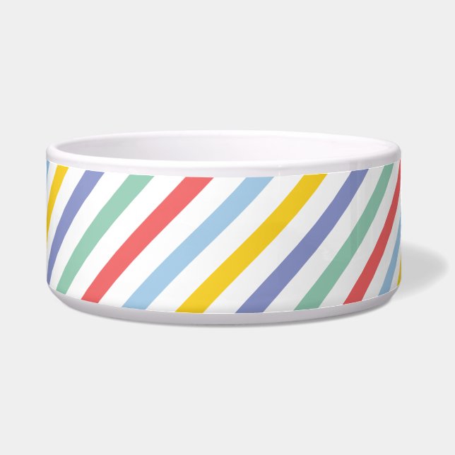 Tigela Primavera Rainbow Stripes Grande Pet Bowl (Frente)