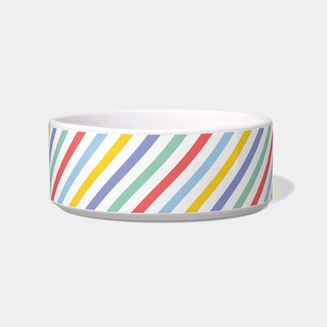 Tigela Primavera Rainbow Stripes Pequeno Pet Bowl (Direita)