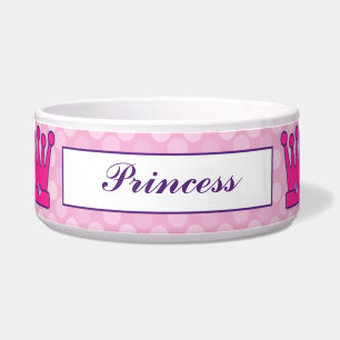 Tigela Princesa bonito Coroa Personalized Cão Bacia