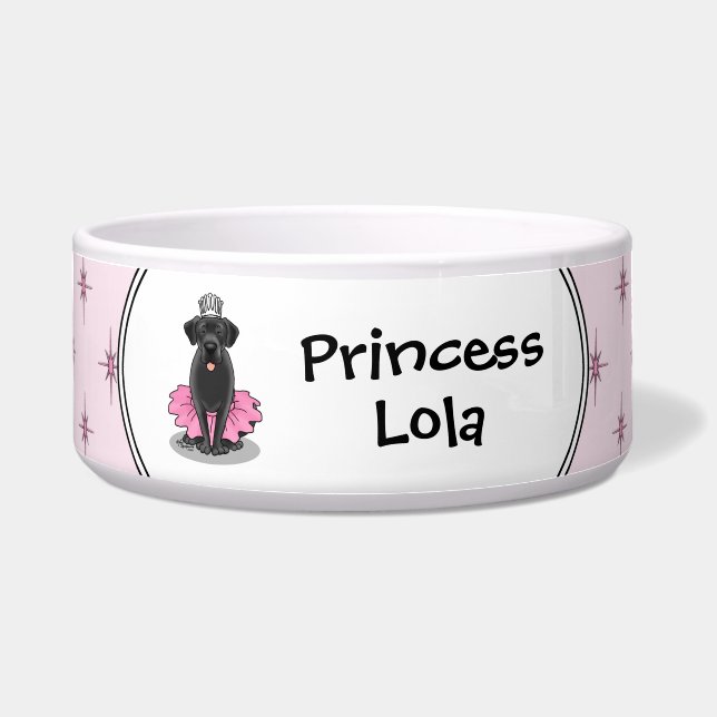 Tigela Princesa Cachorro Engraçado Ballet Labrador Retrie (Frente)