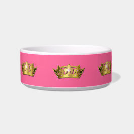 Tigela Princesa cor-de-rosa e Dourado Coroa Animal de