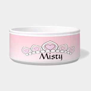 Tigela Princesa cor-de-rosa Tiara Cão Bacia