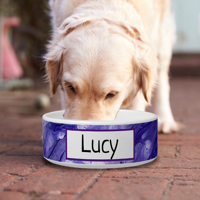 Tigela Profundidades De Pó De Fluido Acrílico De Galáxia  (This contemporary purple marble artwork is on-trend and provides a decor reminiscent of a galaxy.)
