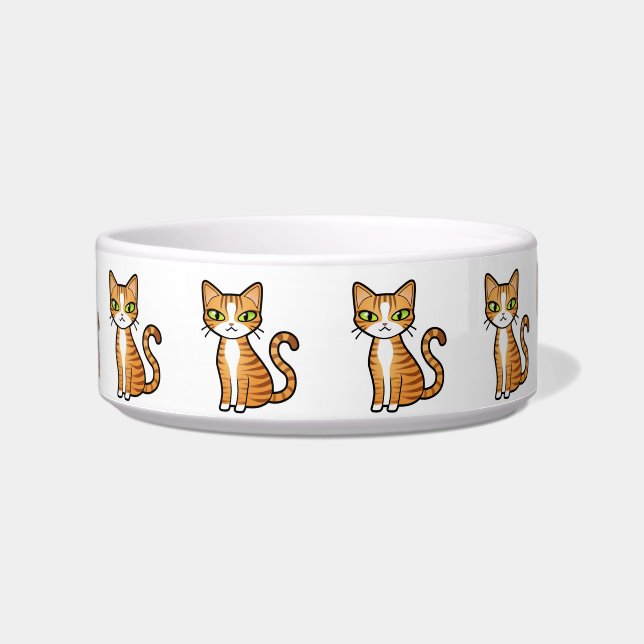 Tigela Projete seu próprio teste padrão do gato dos (Frente)