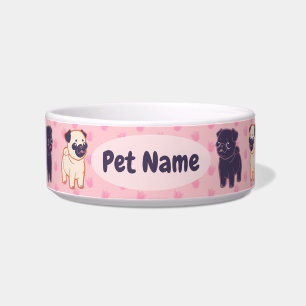 Tigela Pug de Kawaii