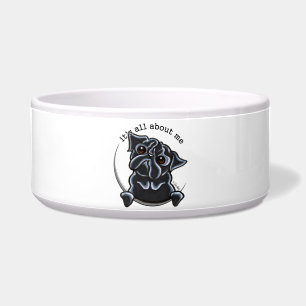 Tigela Pug preto seu toda aproximadamente mim