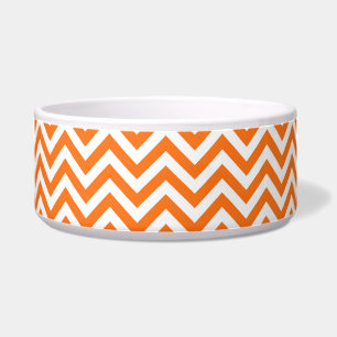Tigela Pumpkin Laranja, Grande Chevron Branco Padrão ZigZ