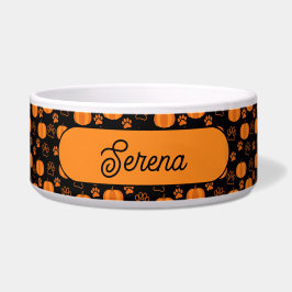 Tigela Pumpkins personalizado e patas laranja e preto