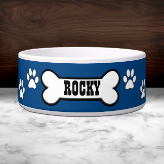 Tigela Pw Imprime Pet Bowl Personalizado Azul
