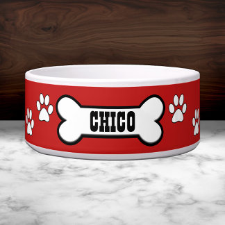 Tigela Pw Imprime Pet Bowl Personalizado Vermelho