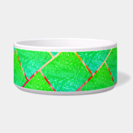 Tigela Quadrados verde azulado, linhas de três núcleos.