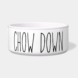 Tigela RAE DUNN Inspirou Chow Down Pet Comida Bowl