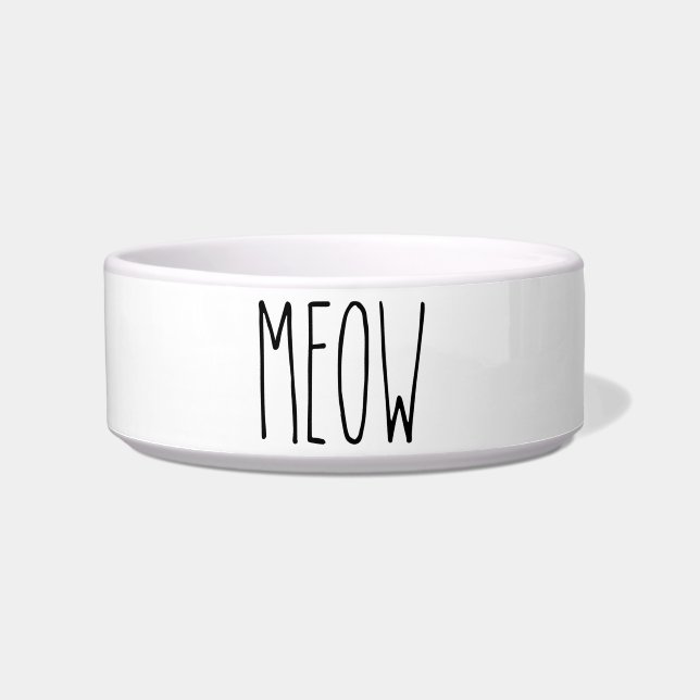 Tigela RAE DUNN Inspirou o Meow Pet Comida Bowl (Frente)