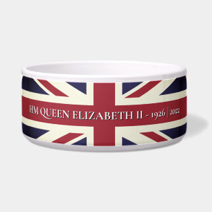 Tigela Rainha Elizabeth II Union Jack Pet Bowl