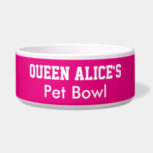 Tigela Rainha Engraçada Cão Rosa Pet Bowl PERSONALIZAR 
