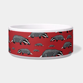 Tigela Red Badger Cartoon Dog Bowl