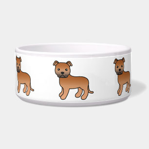 Tigela Red Cartoon Staffordshire Bull Terrier