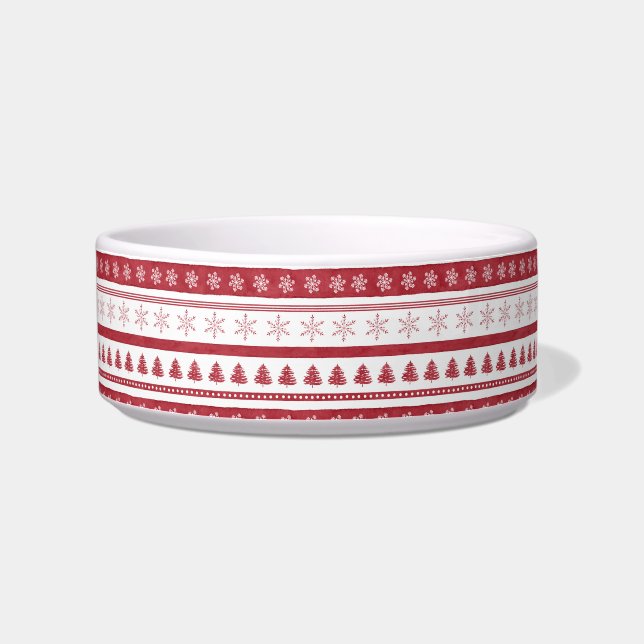 Tigela Red Christmas Stripes Pet Bowl (Esquerda)