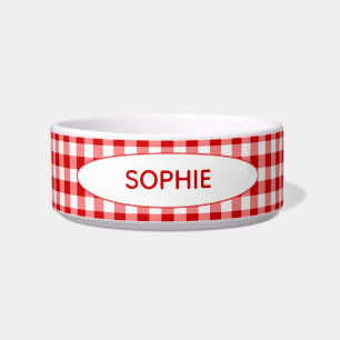 Tigela Red Gingham Personalizado Verificadores vermelho