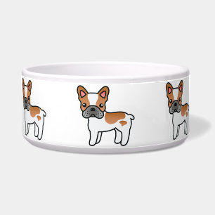 Tigela Red Piebald Cartoon French Bulldog