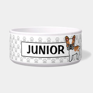 Tigela Red Piebald Cartoon French Bulldog