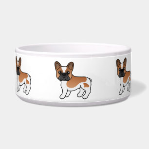 Tigela Red Piebald French Bulldog Cute Cartoon Dog