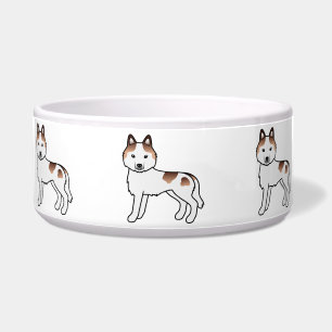 Tigela Red Piebald Siberian Husky Cute Cartoon Dogl