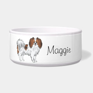 Tigela Red Sable Phalène Happy Dog Com Nome Personalizado