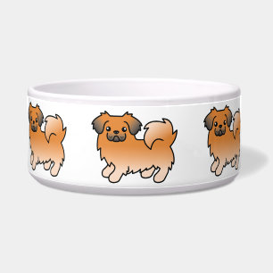 Tigela Red Sable Tibetan Spaniel Cão de Cartoon