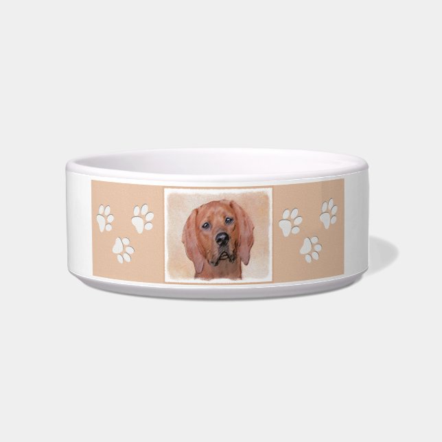 Tigela Redbone Coonhound Painting - Arte De Cachorro Orig (Direita)