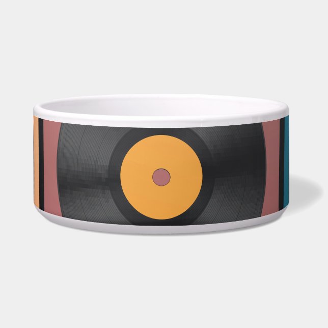 Tigela Registros de vinilo: conjunto retrô LP. (Frente)