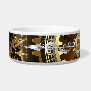 Tigela Relógio a vapor com engrenagens antigas