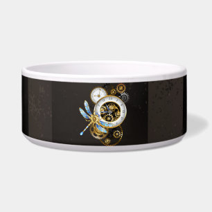 Tigela Relógio Steampunk com Dragonfly Mecânica