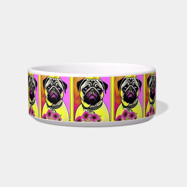 Tigela Retro Anime Pug (Frente)