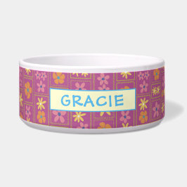 Tigela Retro Raspberry Remendo Floral Personalizado Cacho