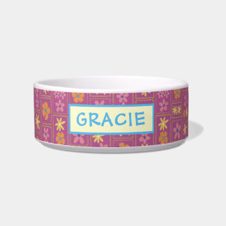 Tigela Retro Raspberry Remendo Floral Personalizado Cacho