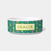 Retro Verde Azul Patchwork Floral Personalizado Mé