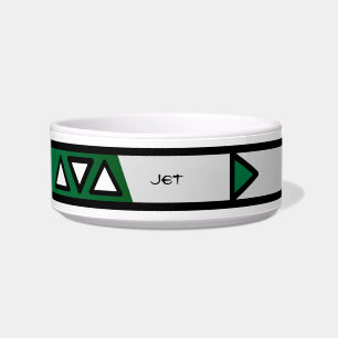 Tigela Rico Preto Verde Triângulo Branco Personalizado C